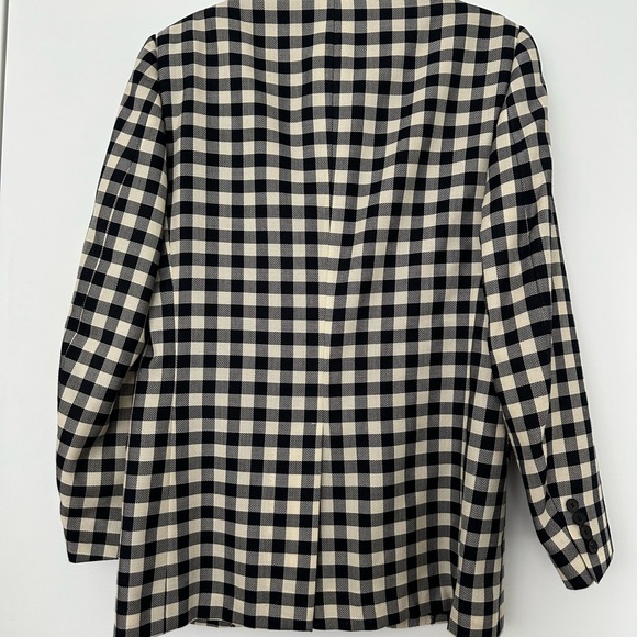 Cream and Black Sport Coat with Bold Checkered Design - Picture 2 of 14